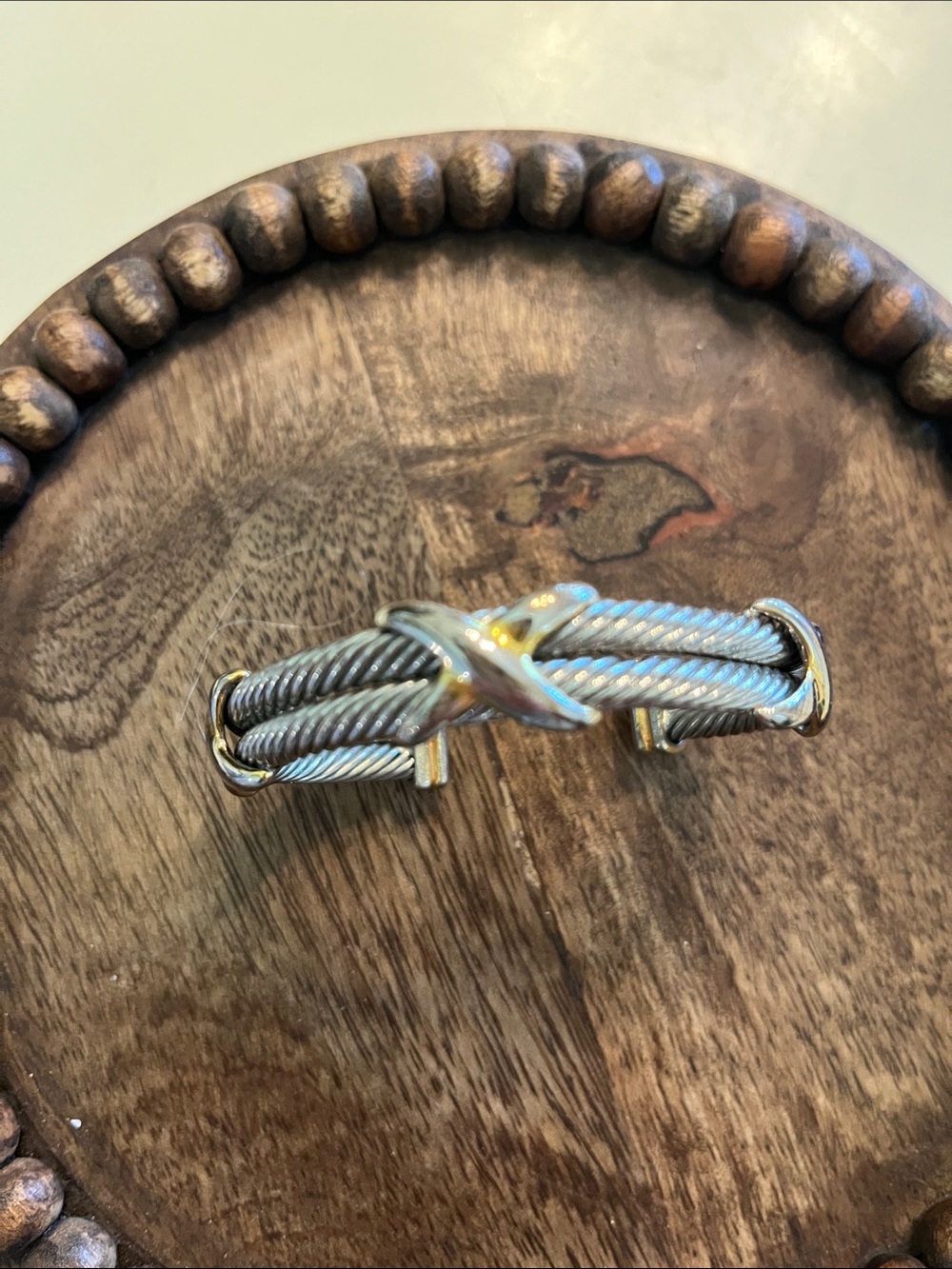 Women’s Two-Tone Silver and Gold Cable Cuff Bracelet